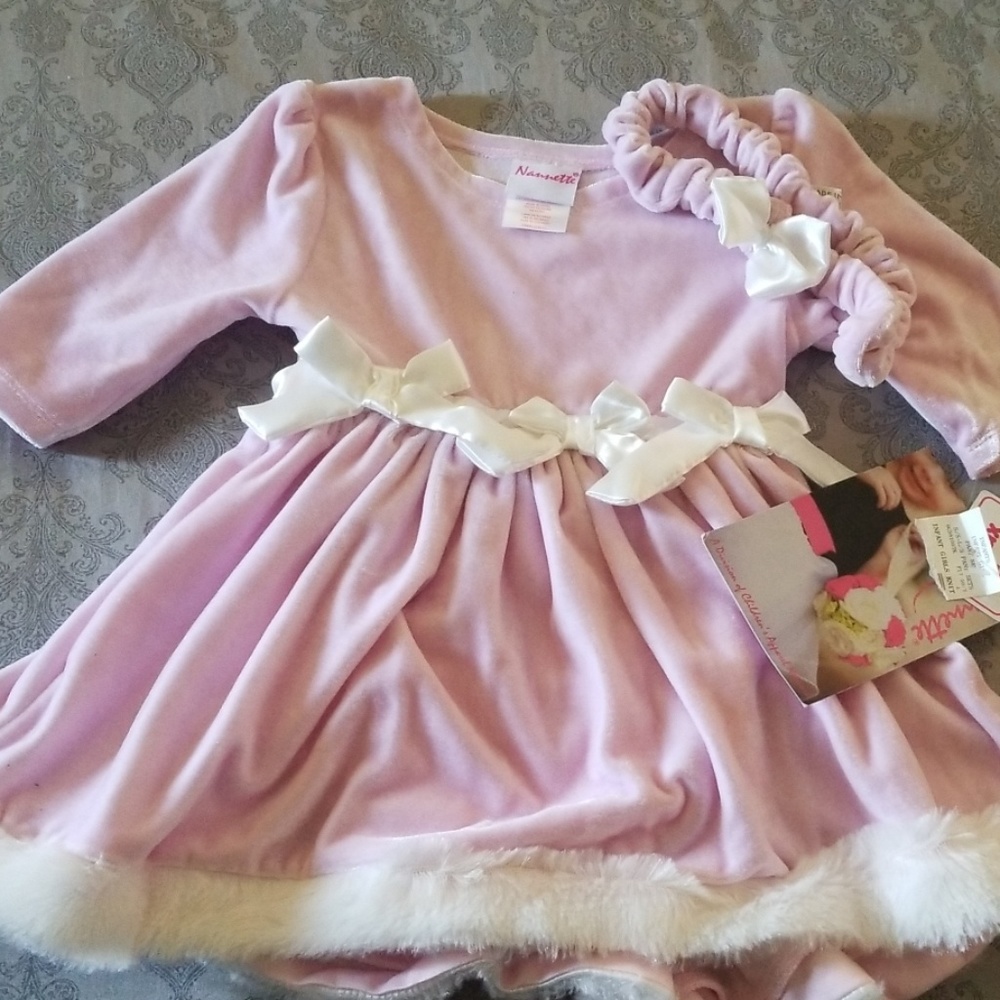 Nannette soft pink holiday dress